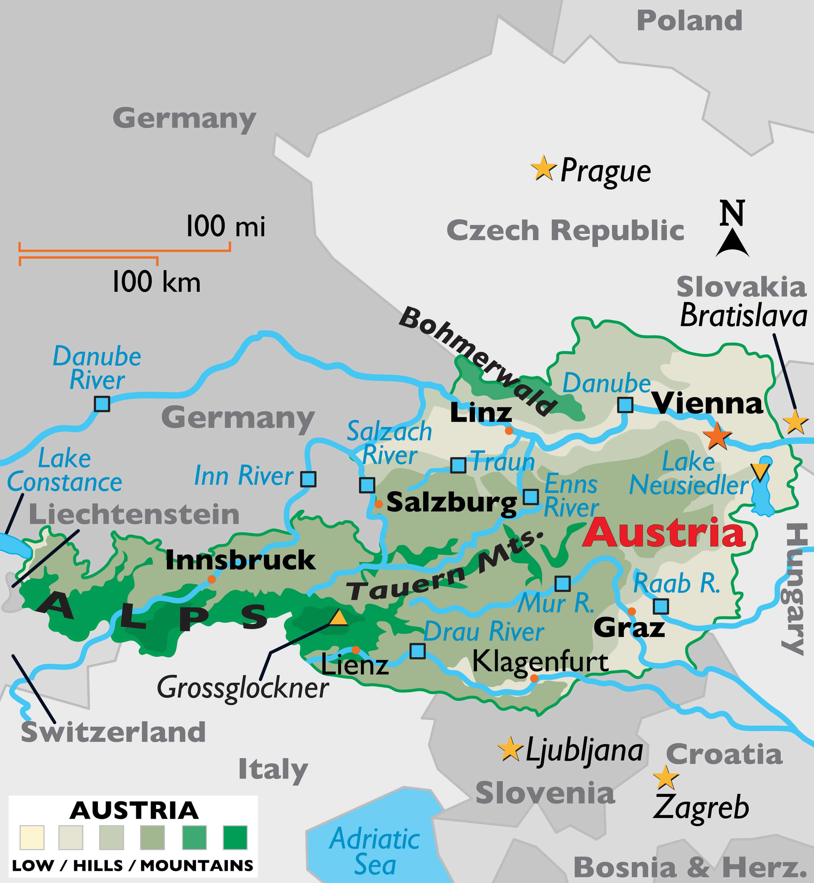 High-resolution Austria elevation map