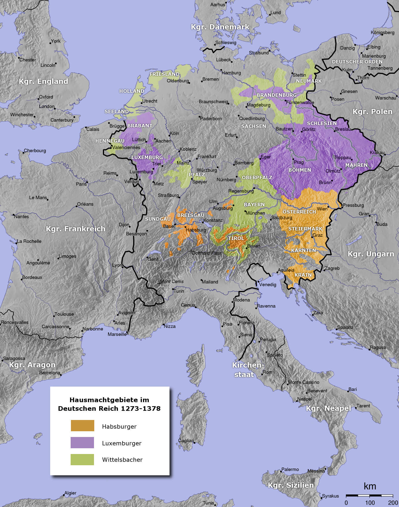Holy roman empire map 14th century Austria
