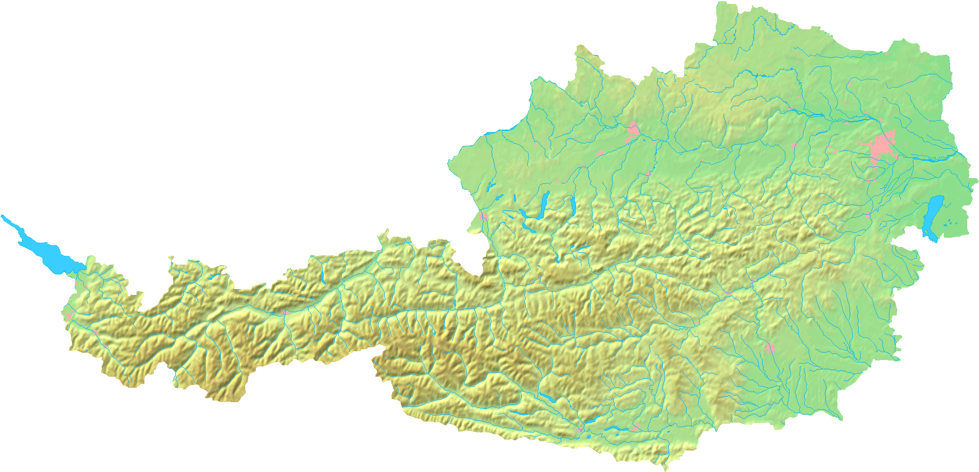 Topographic map of Austria	