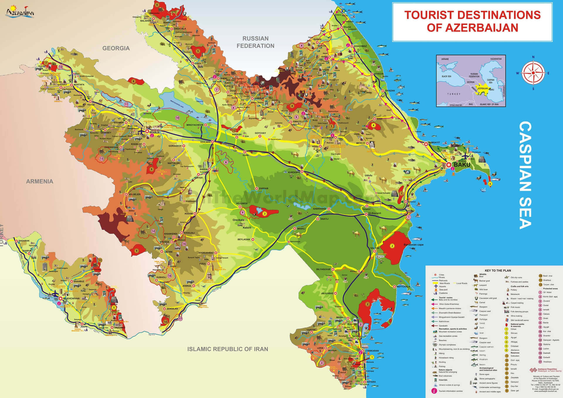 Tourism map of Azerbaijan