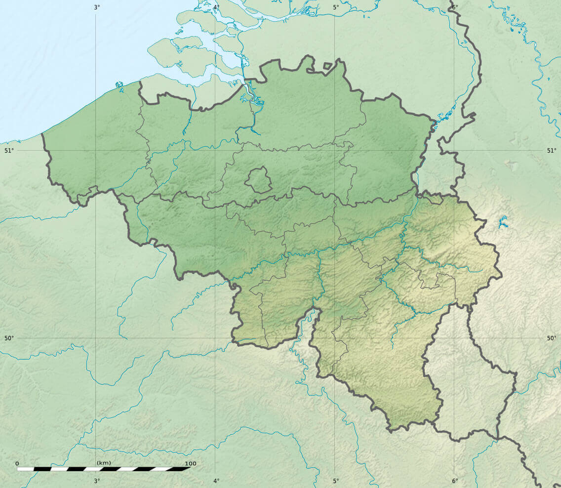 Belgium relief location map