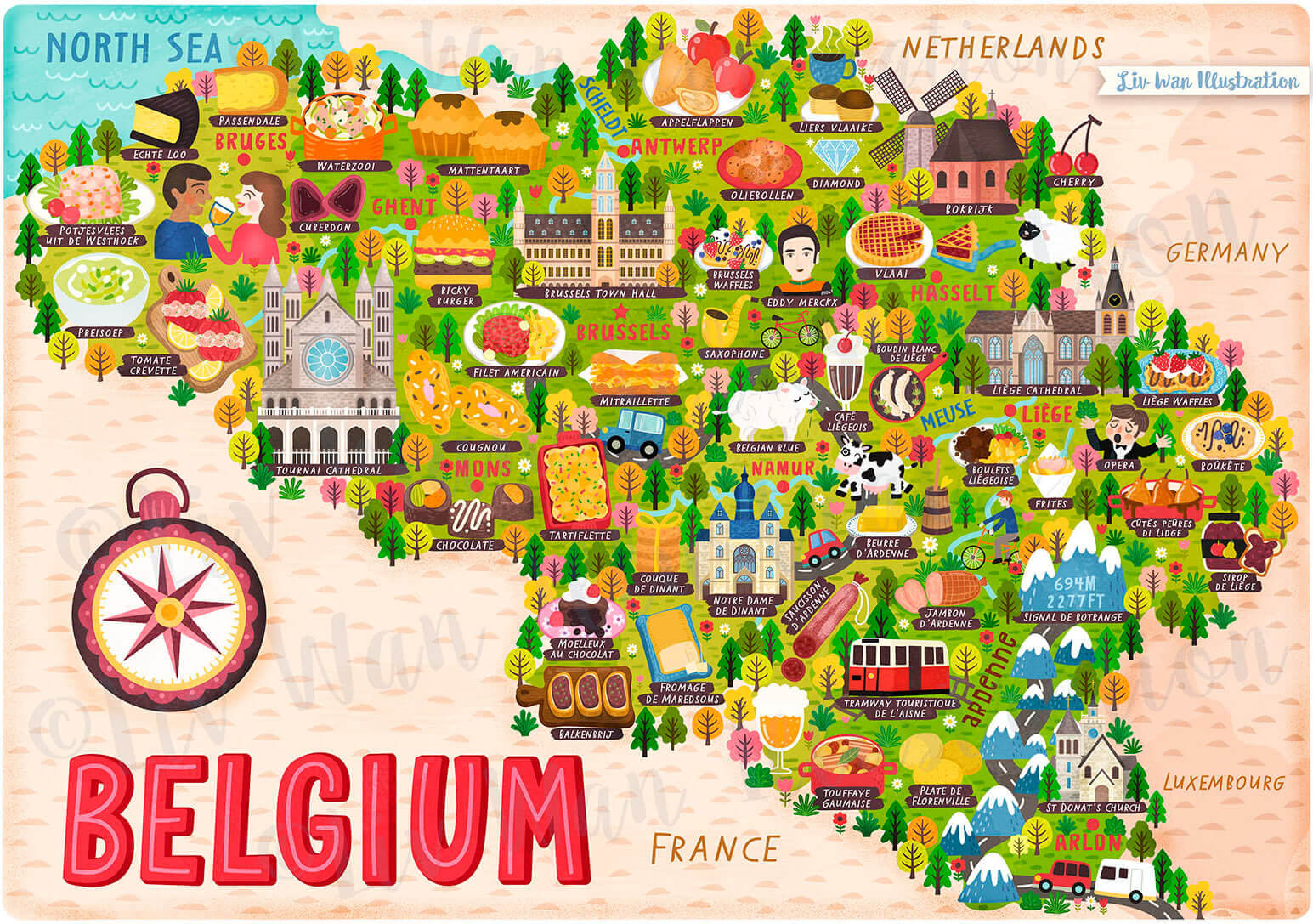 Belgium tourism map