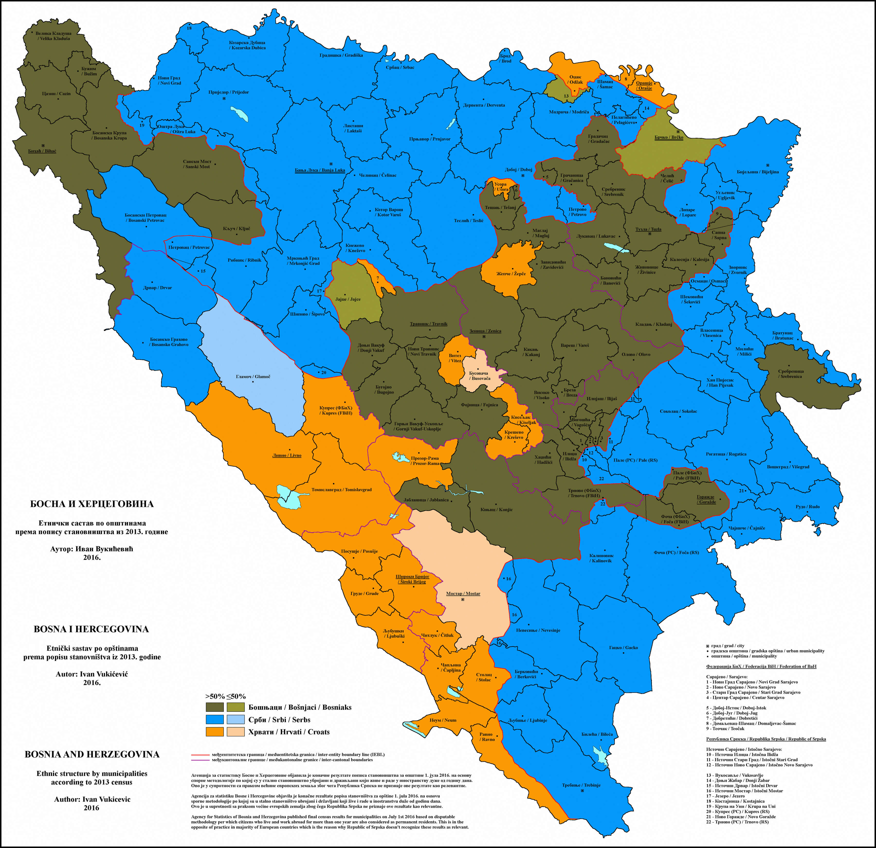 Bosnia and Herzegovina ethnic composition map