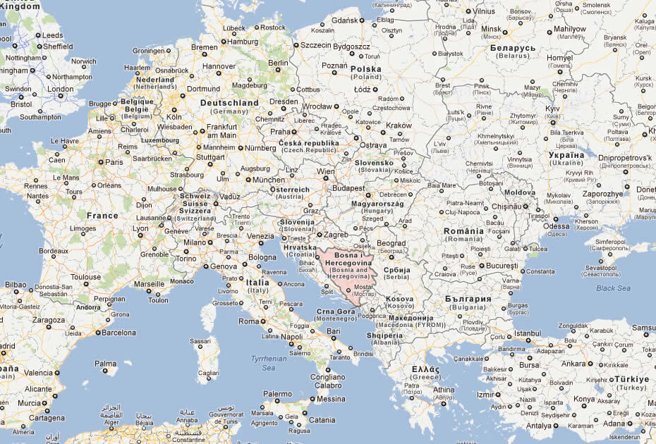 Bosnia and Herzegovina Europe location map