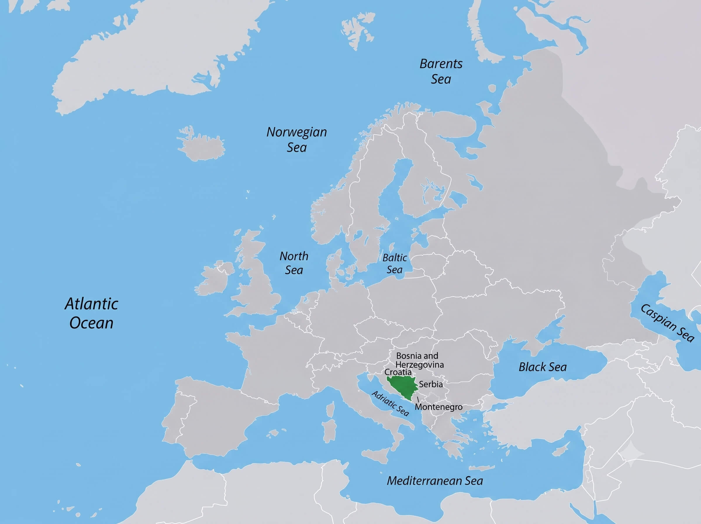 Bosnia and Herzegovina Europe map