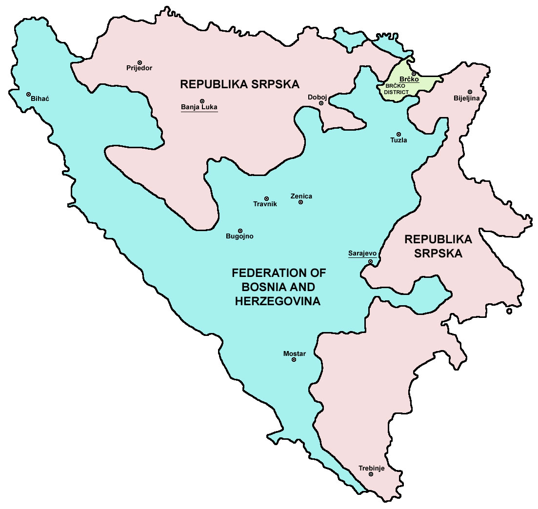 Federation of Bosnia and Herzegovina map