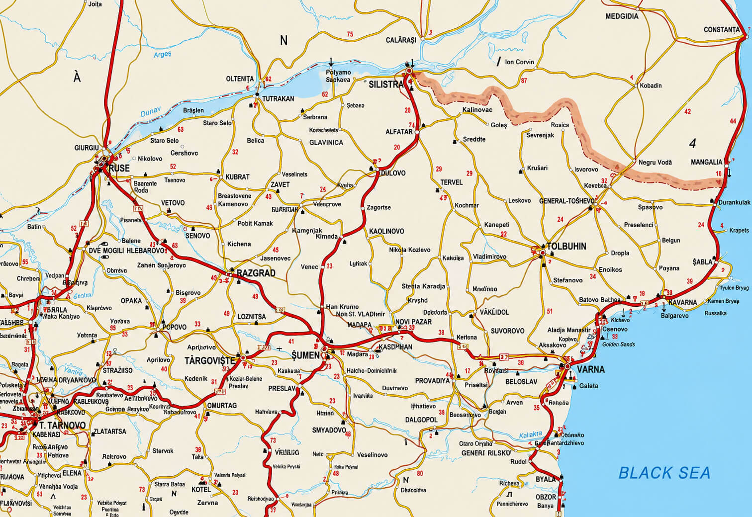 Bulgaria highway map