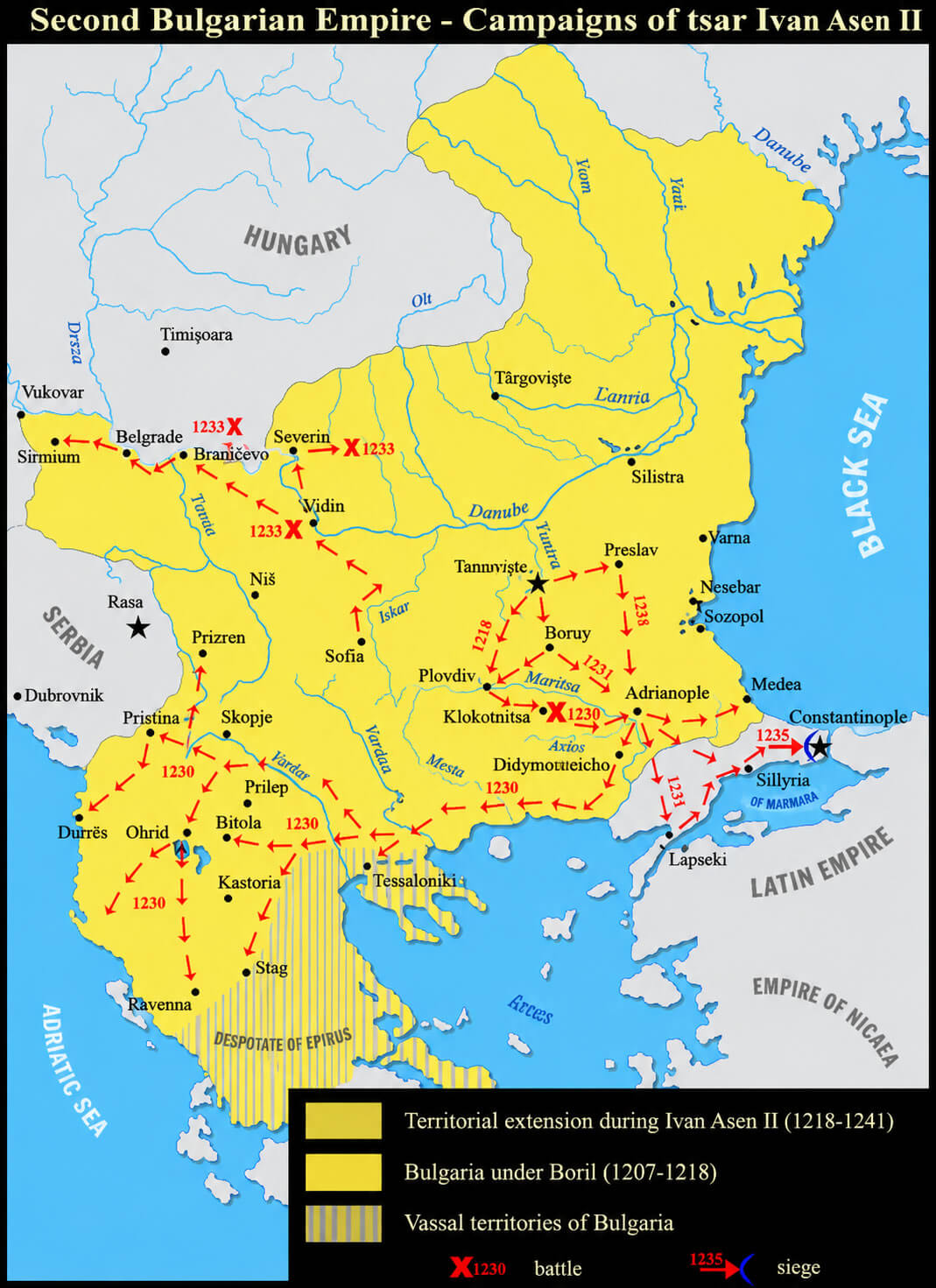 Bulgaria historical empire map