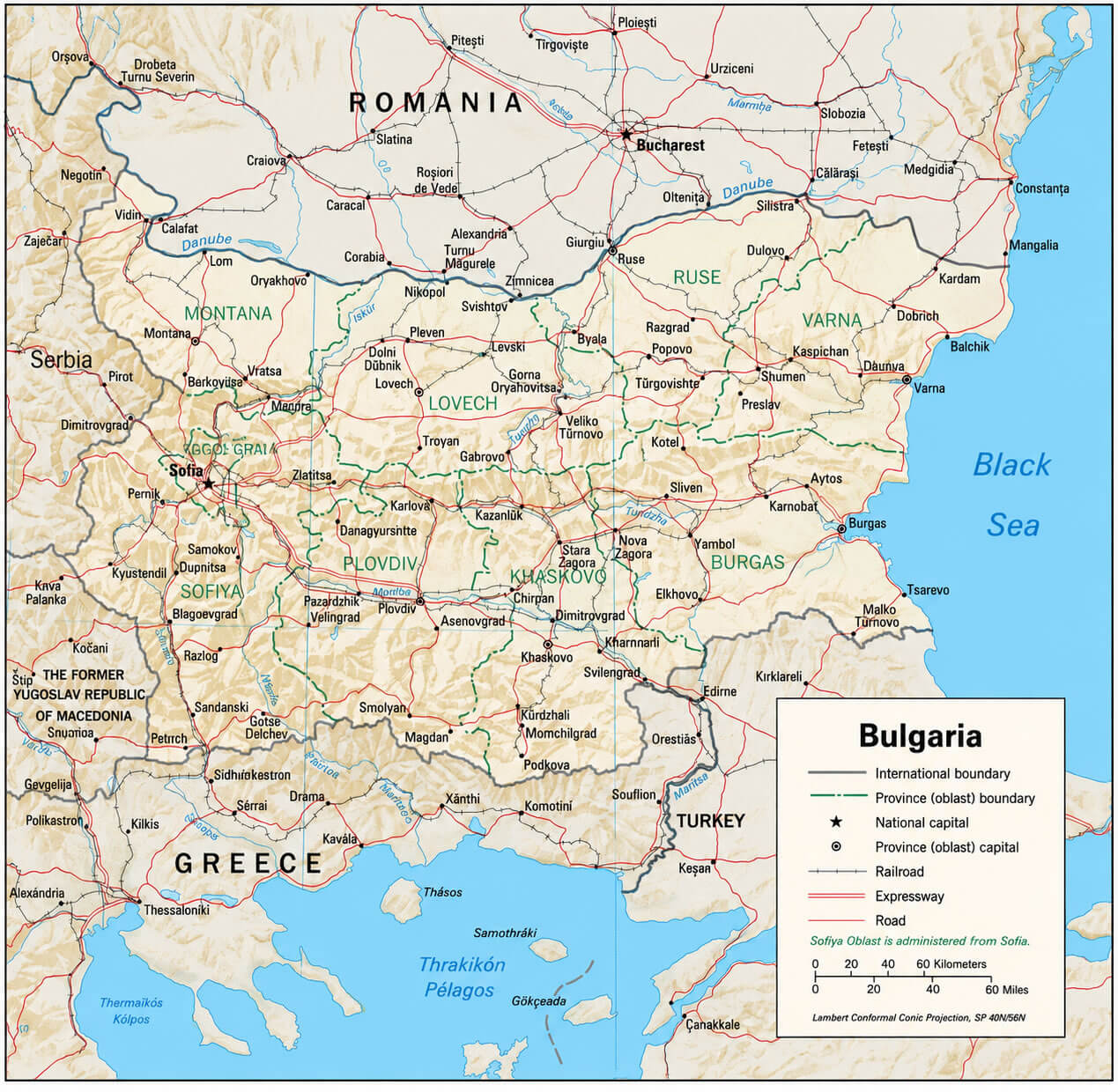 Bulgaria regional map