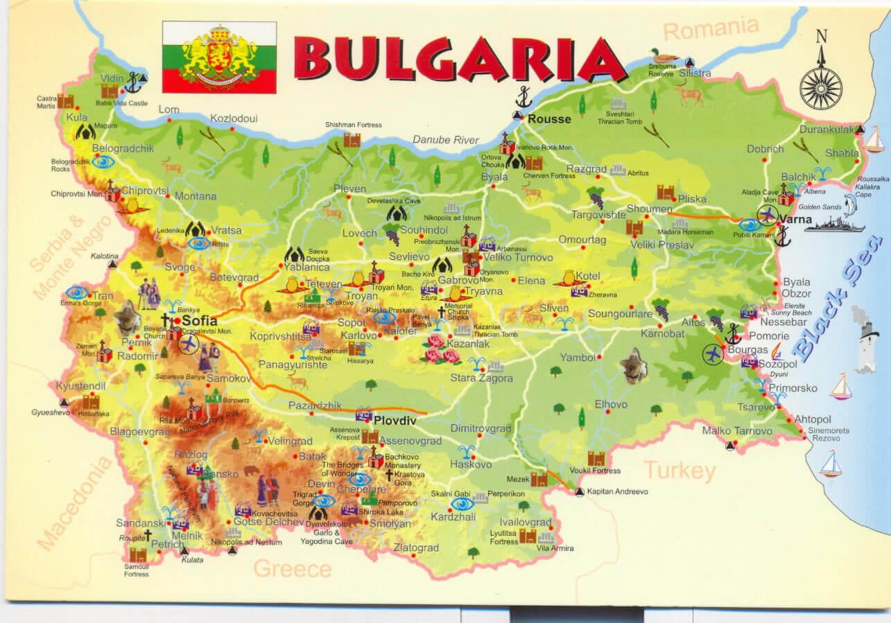 Bulgaria tourism map