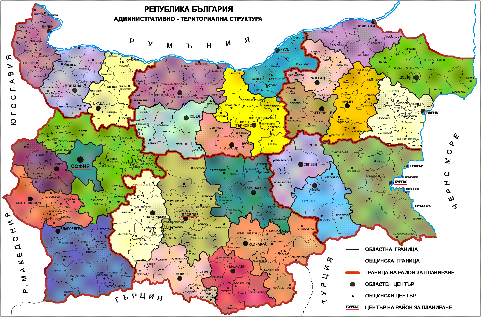 Bulgaria political map