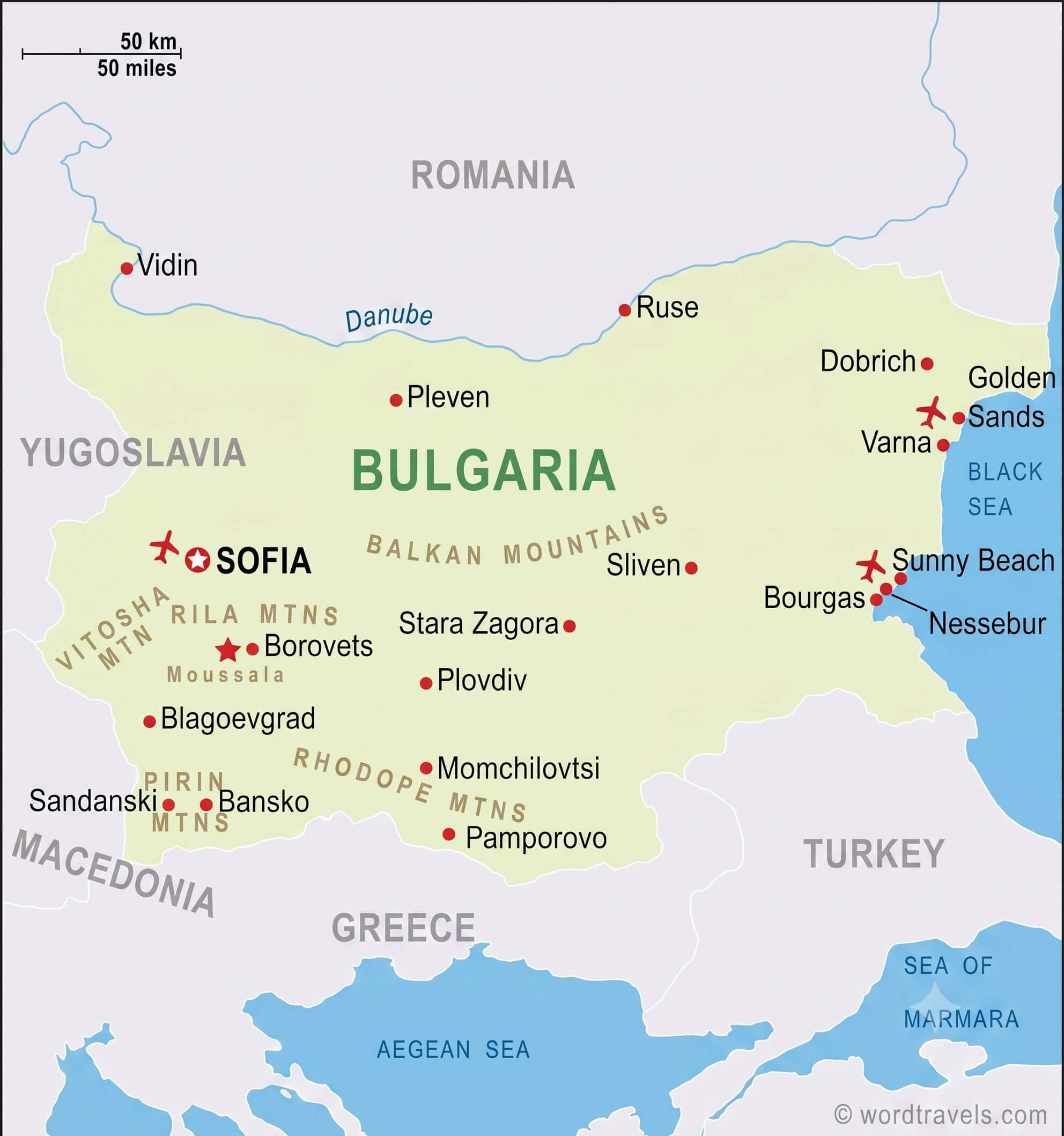 Bulgaria simple reference map