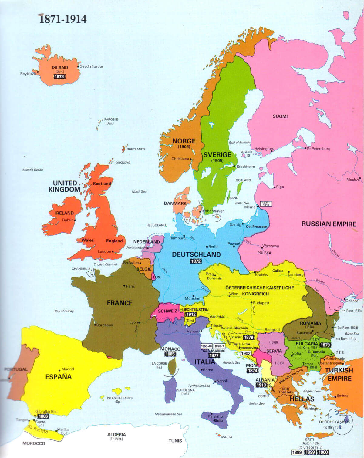 Europe political map 1871 1914