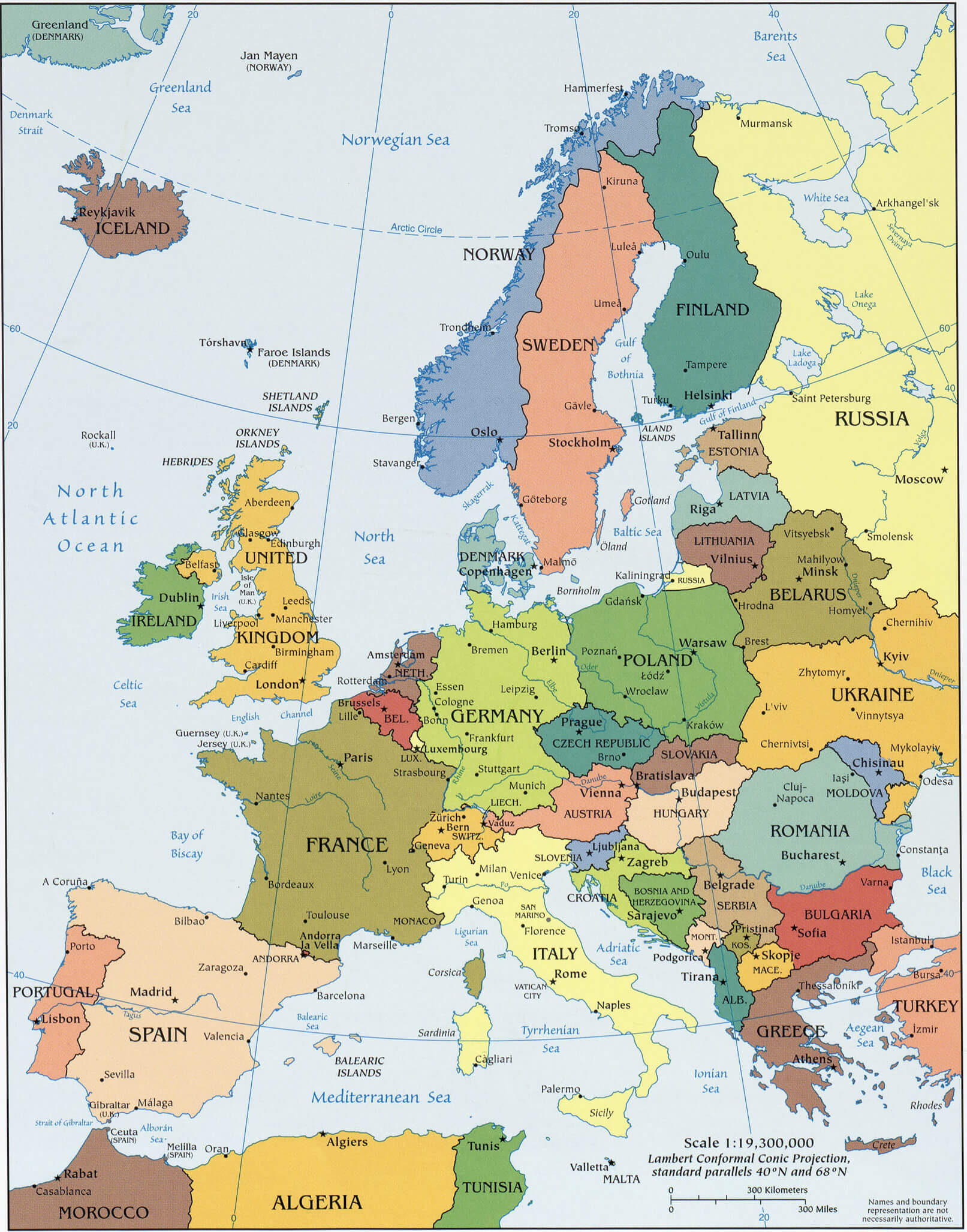 Europe political map 2008