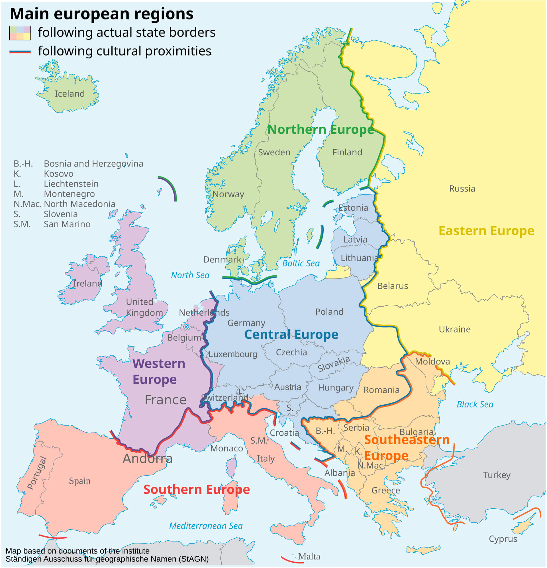 Europe Countries Map Guide of the World