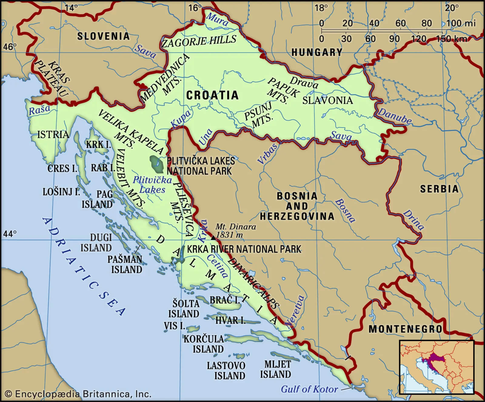 Discover Croatia: A Comprehensive Map Collection of Its Stunning Coastlines and Historic Cities 45 Croatia Rivers Map