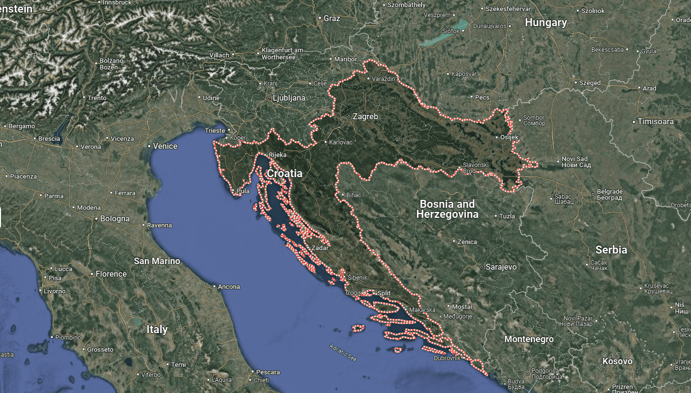 Discover Croatia: A Comprehensive Map Collection of Its Stunning Coastlines and Historic Cities 54 Croatia Satellite Map