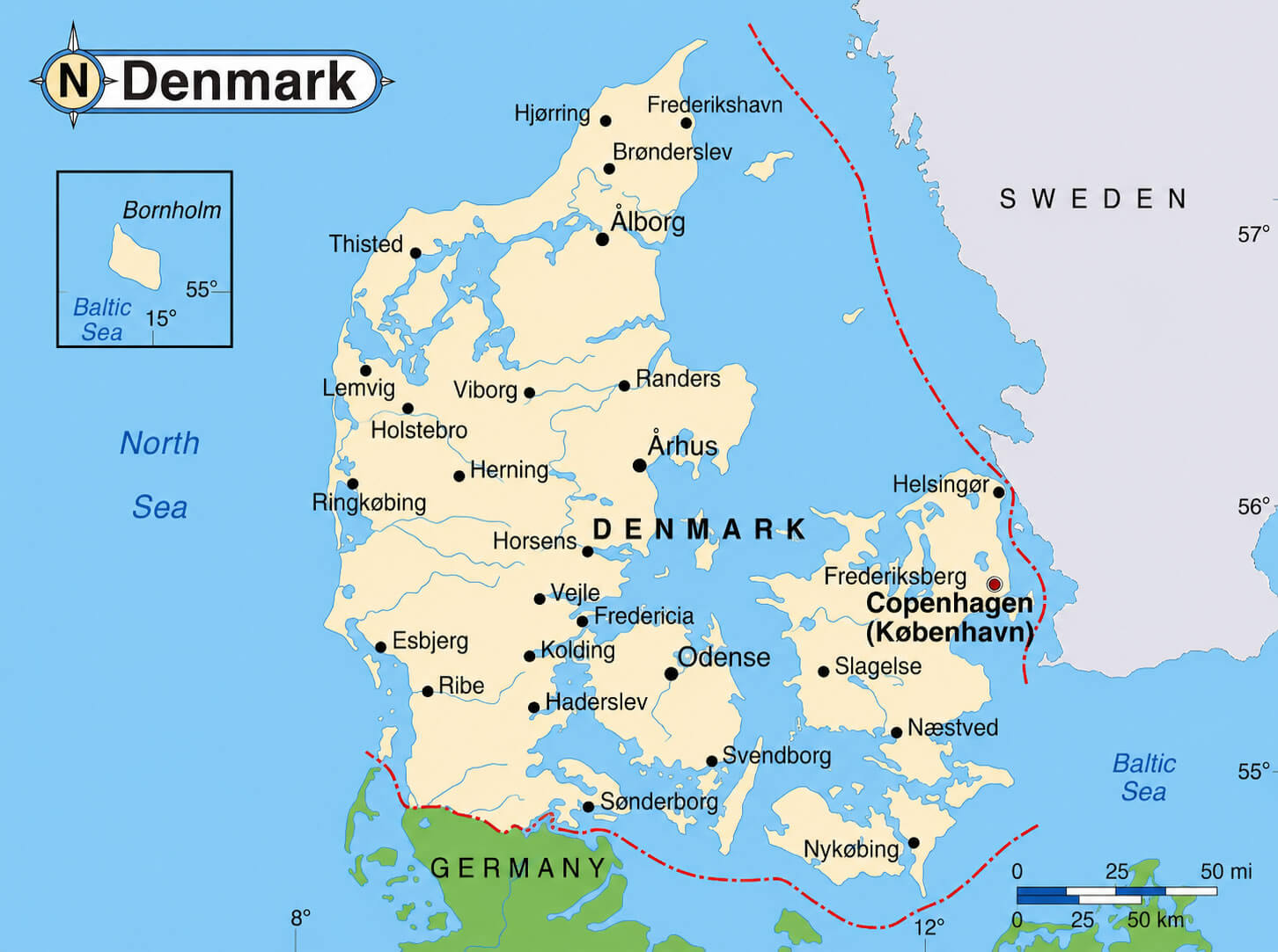 Denmark Cities Map 19 Denmark cities map