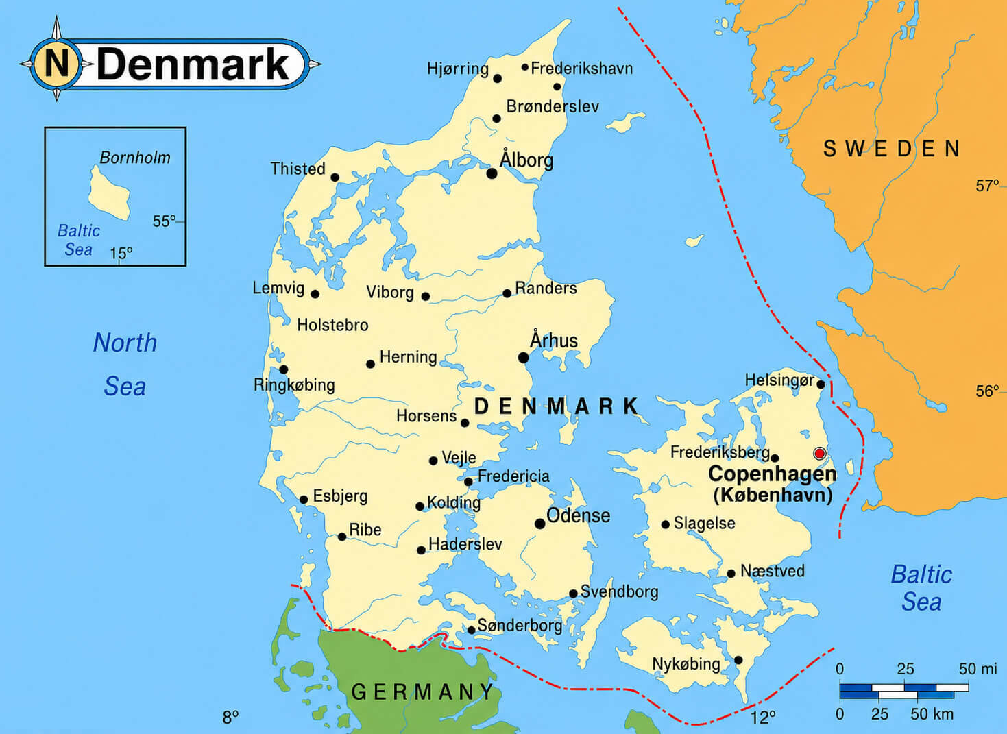 Denmark political map