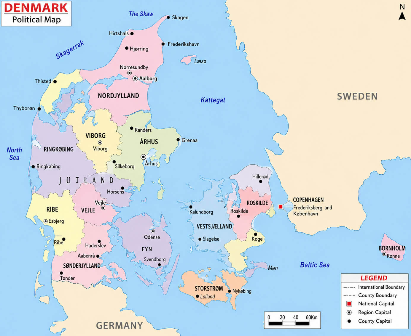 Denmark regions map