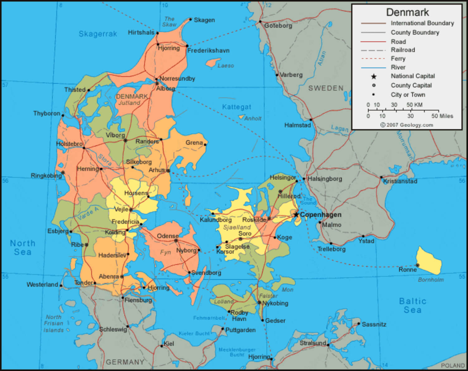 The Essential Collection Of Denmark Maps For Travelers And Geographers Denmark Administrative Map 