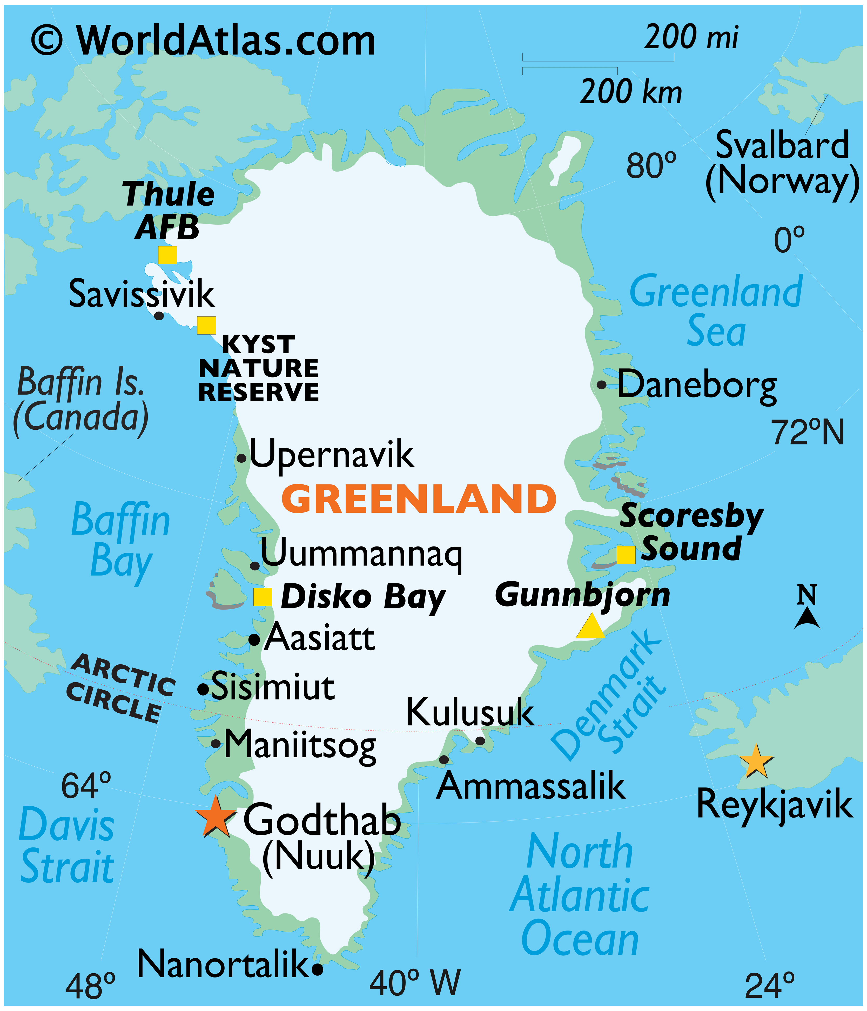 Greenland Map 31 Greenland cities map