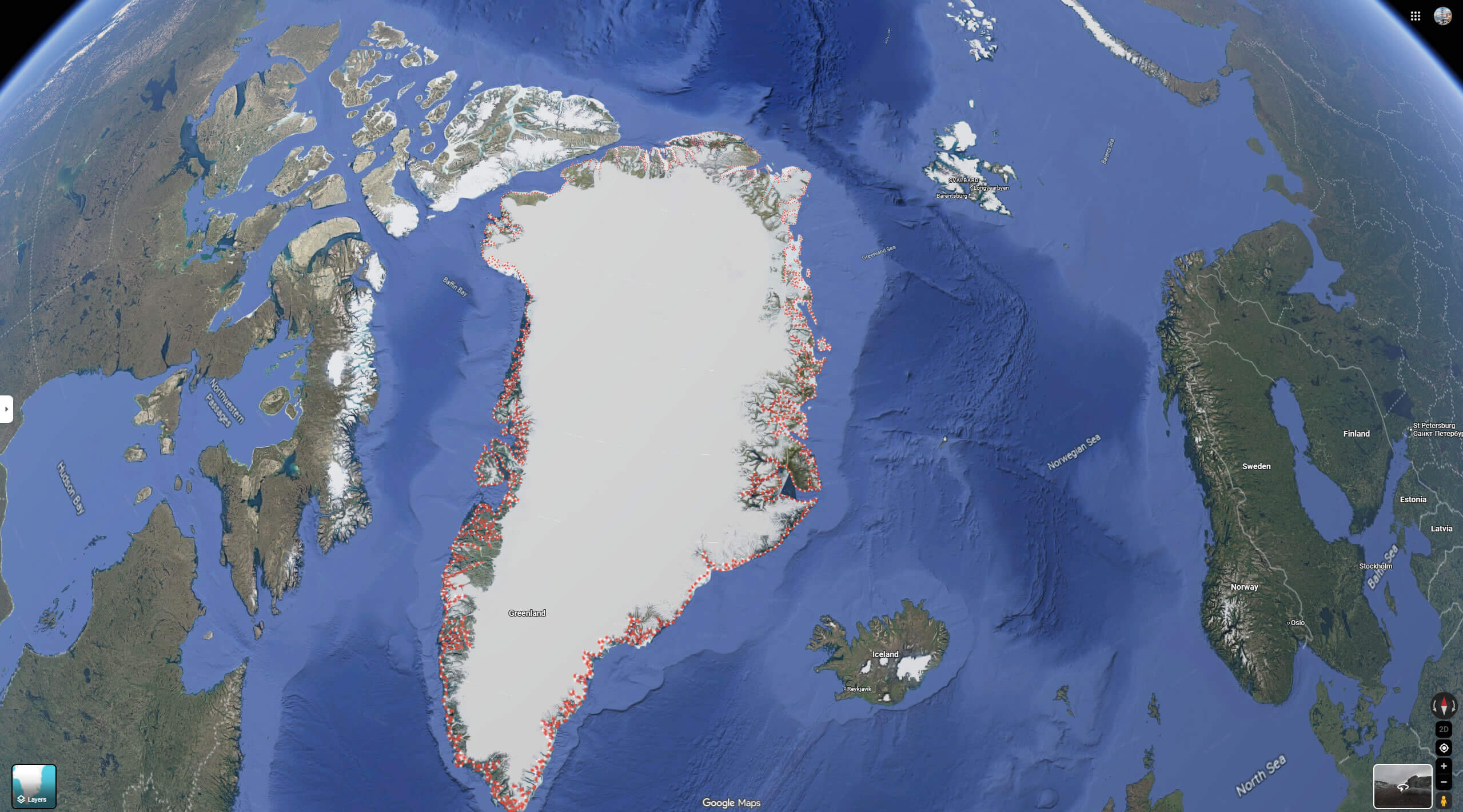 Greenland google map Denmark