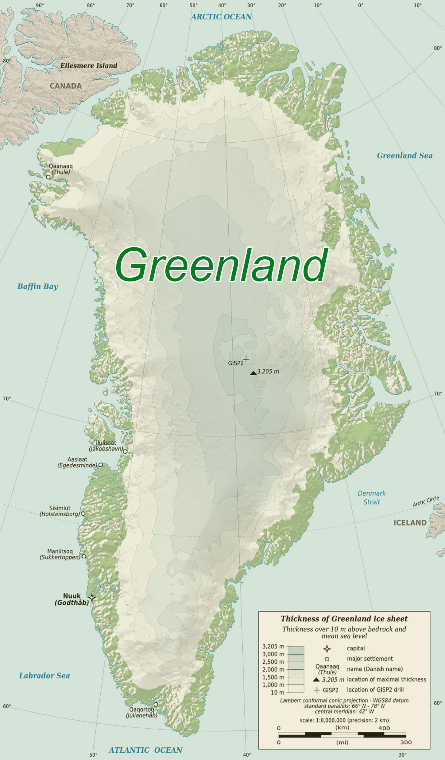 Greenland ice sheet map