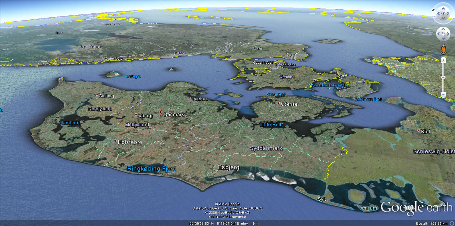 Denmark Earth map