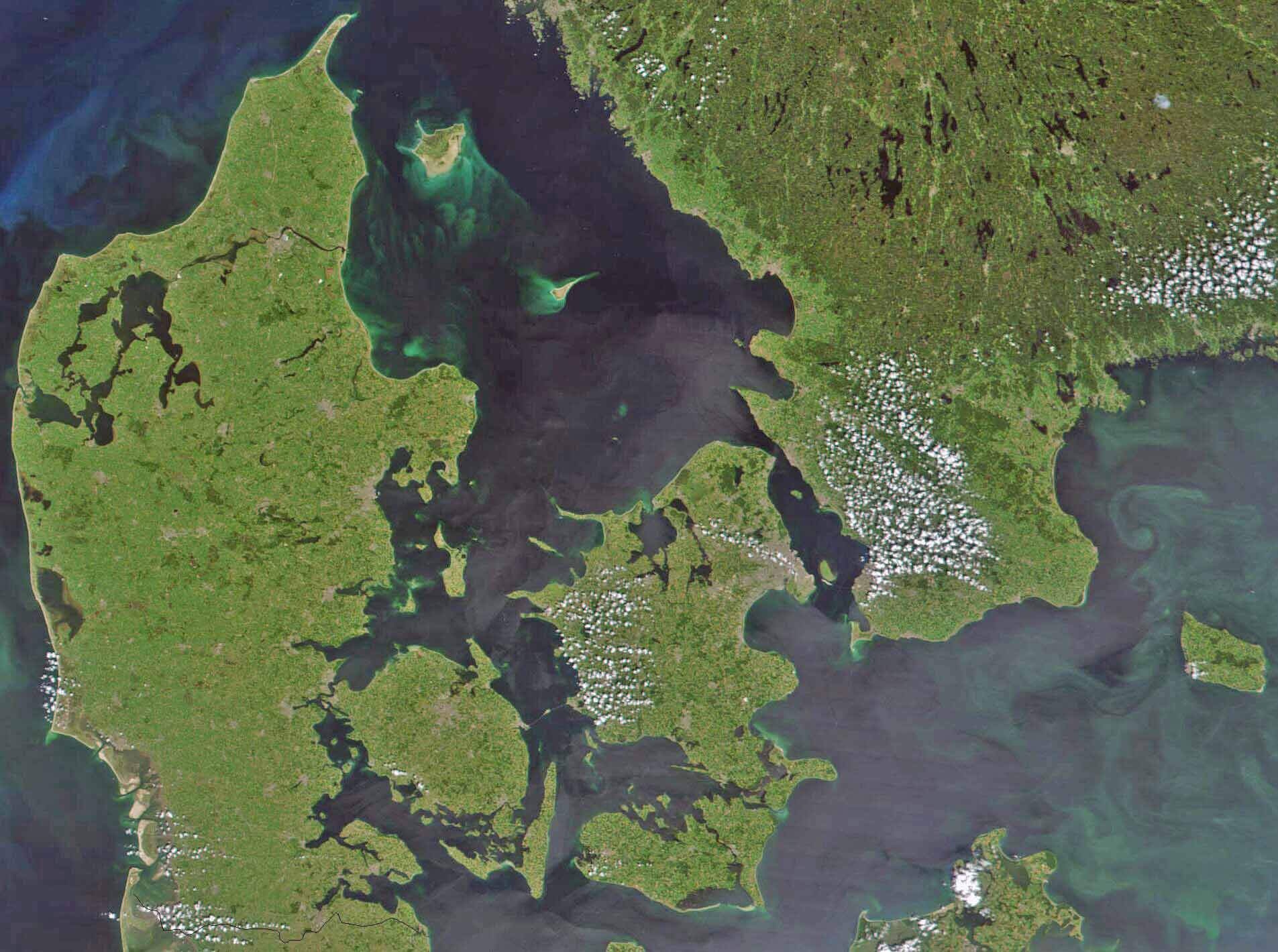 Denmark Physical Map 16 Denmark satellite map