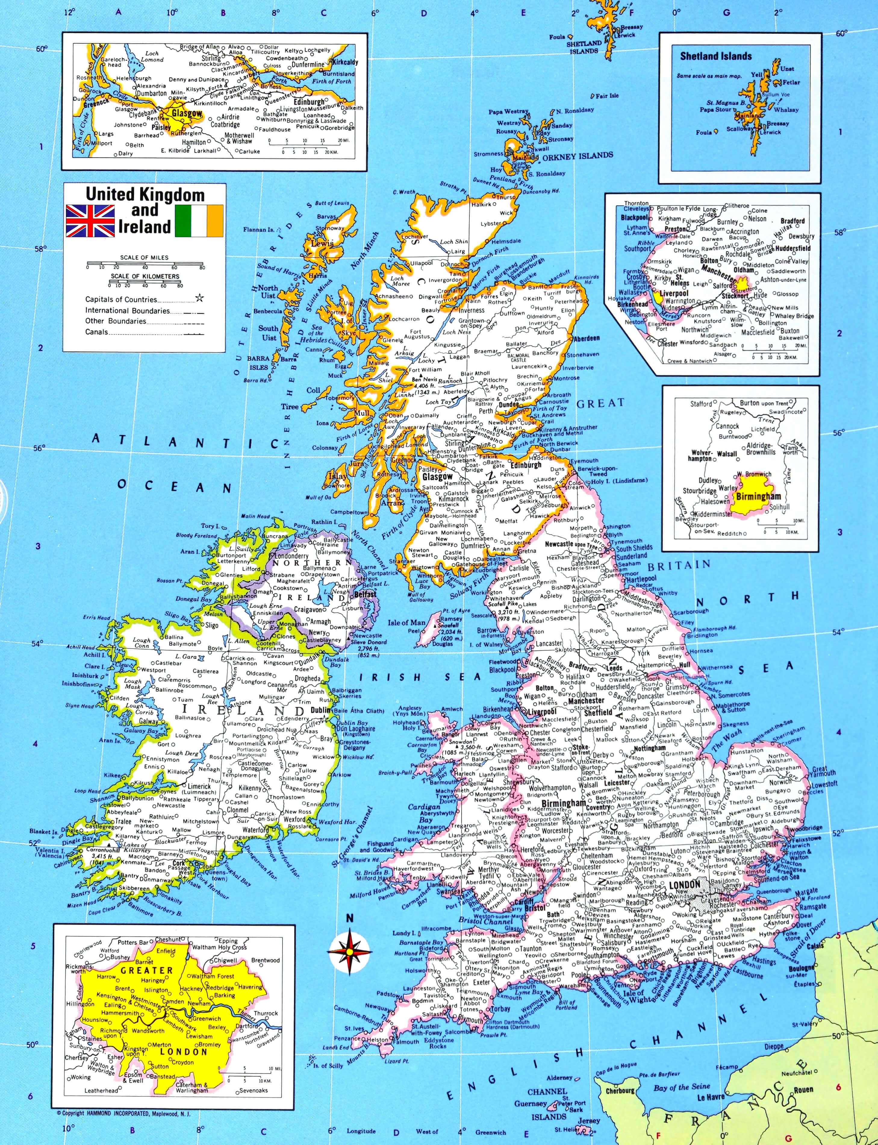 England United Kingdom and Ireland map