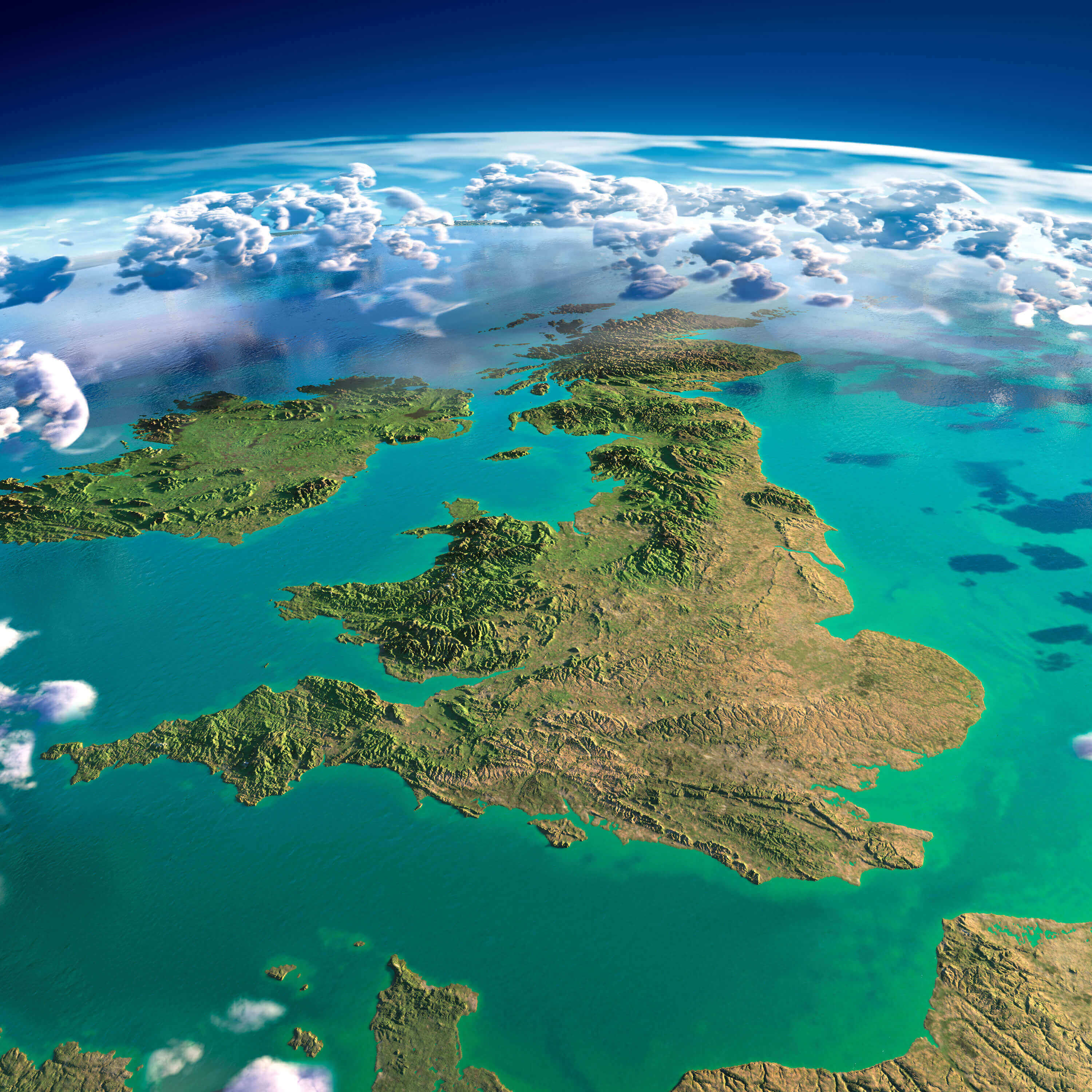 High-resolution England satellite map