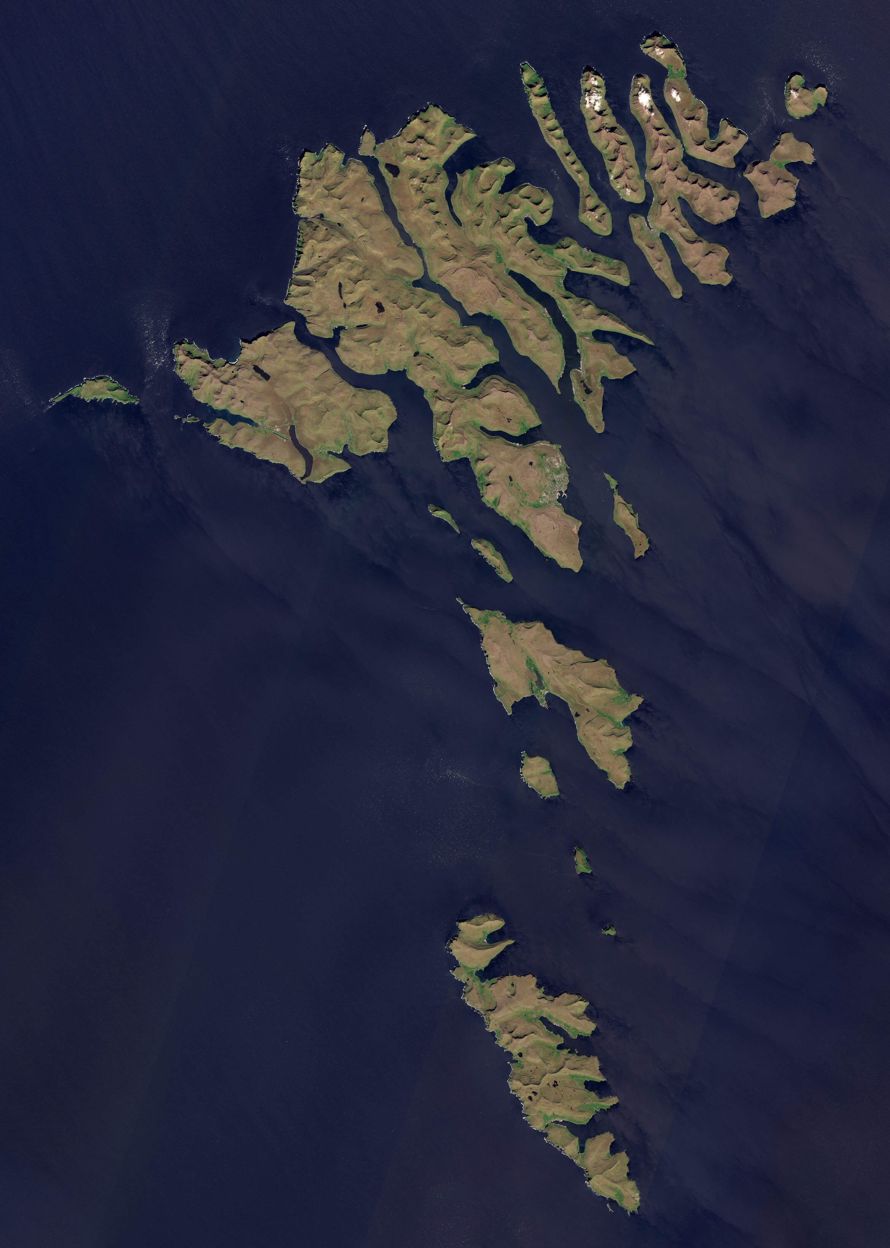 Faroe Islands satellite map