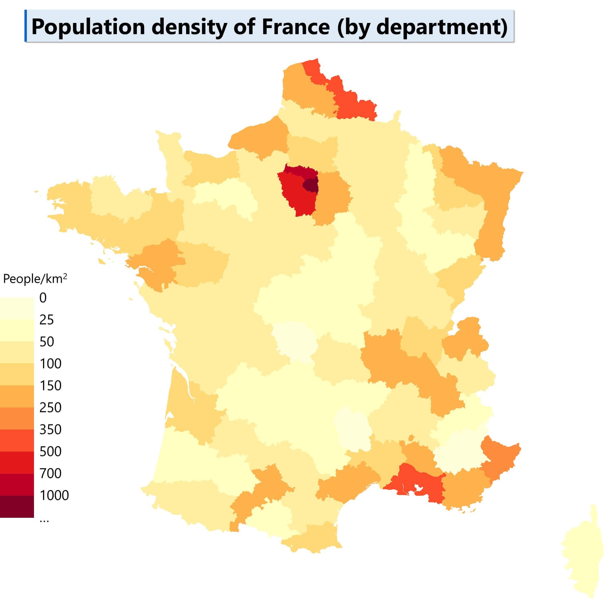 France Population Map Guide of the World