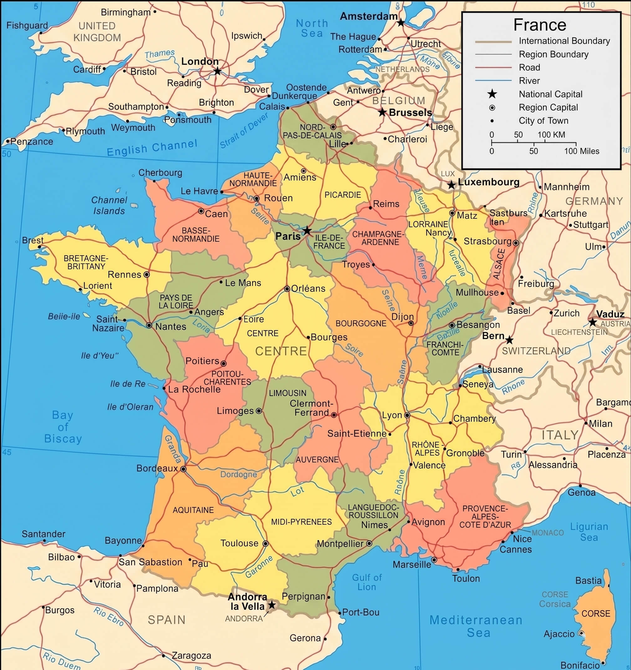 France regions map