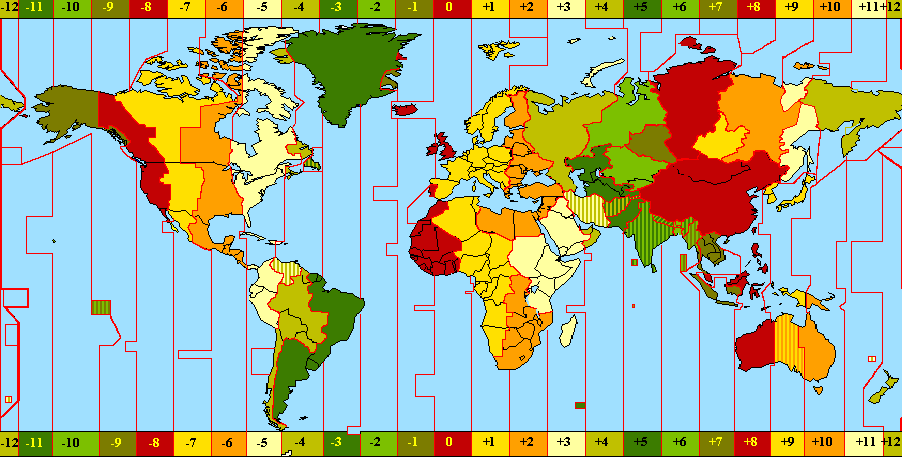 Time zone of the World and France