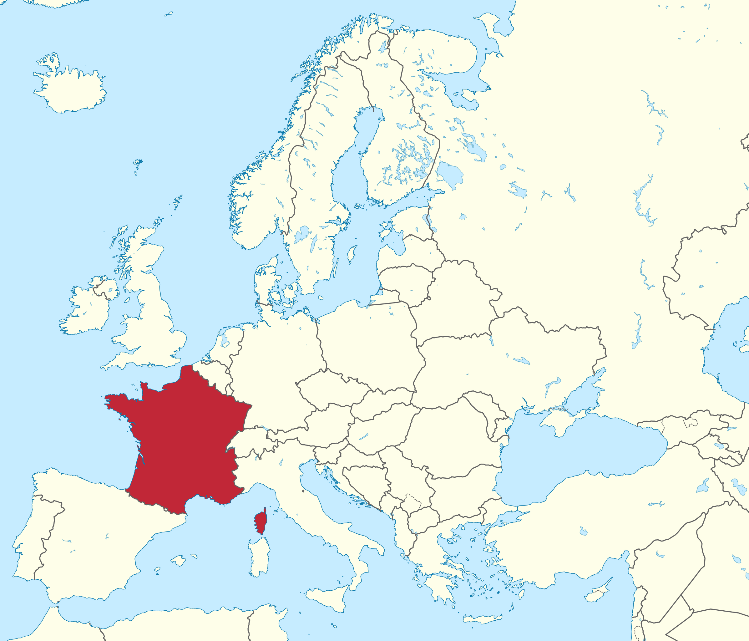 Where is France in Europe and time zone