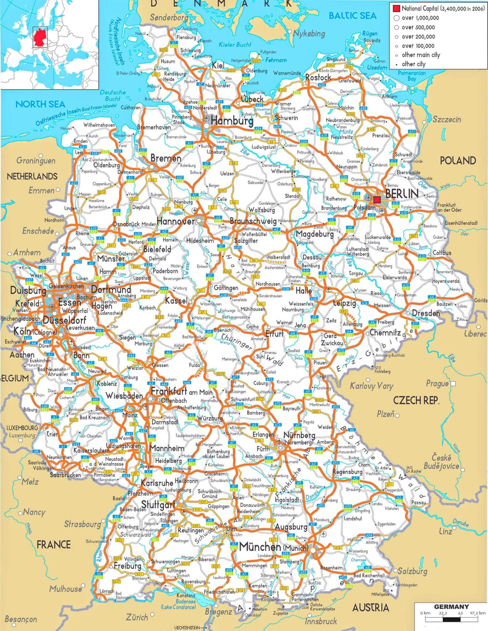 Germany cities transit map