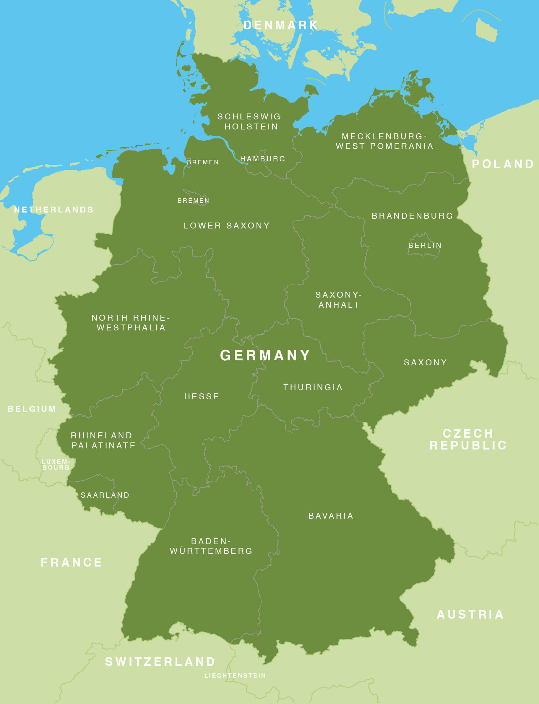 Large Germany states map