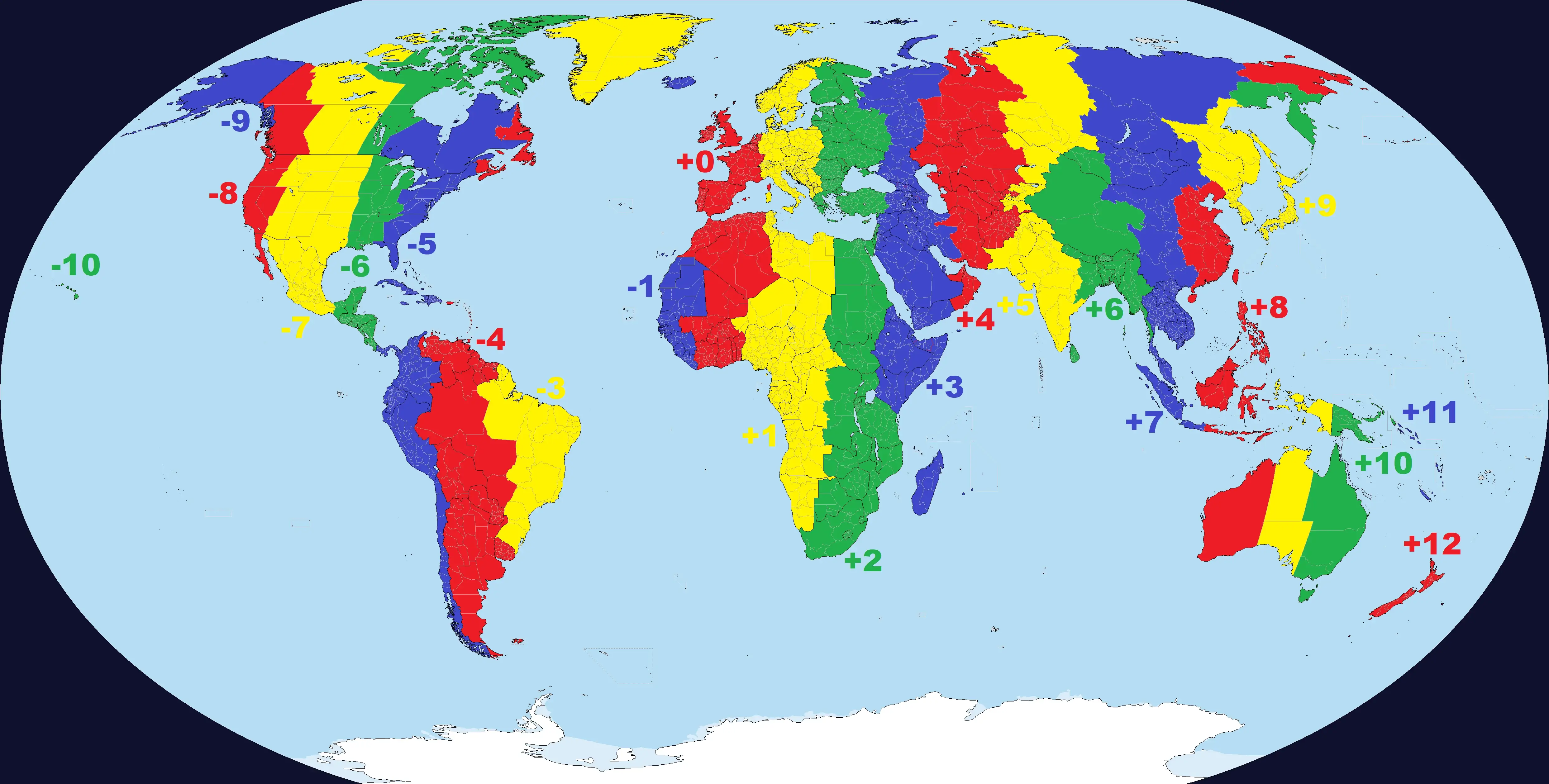Globe time zone map with Germany