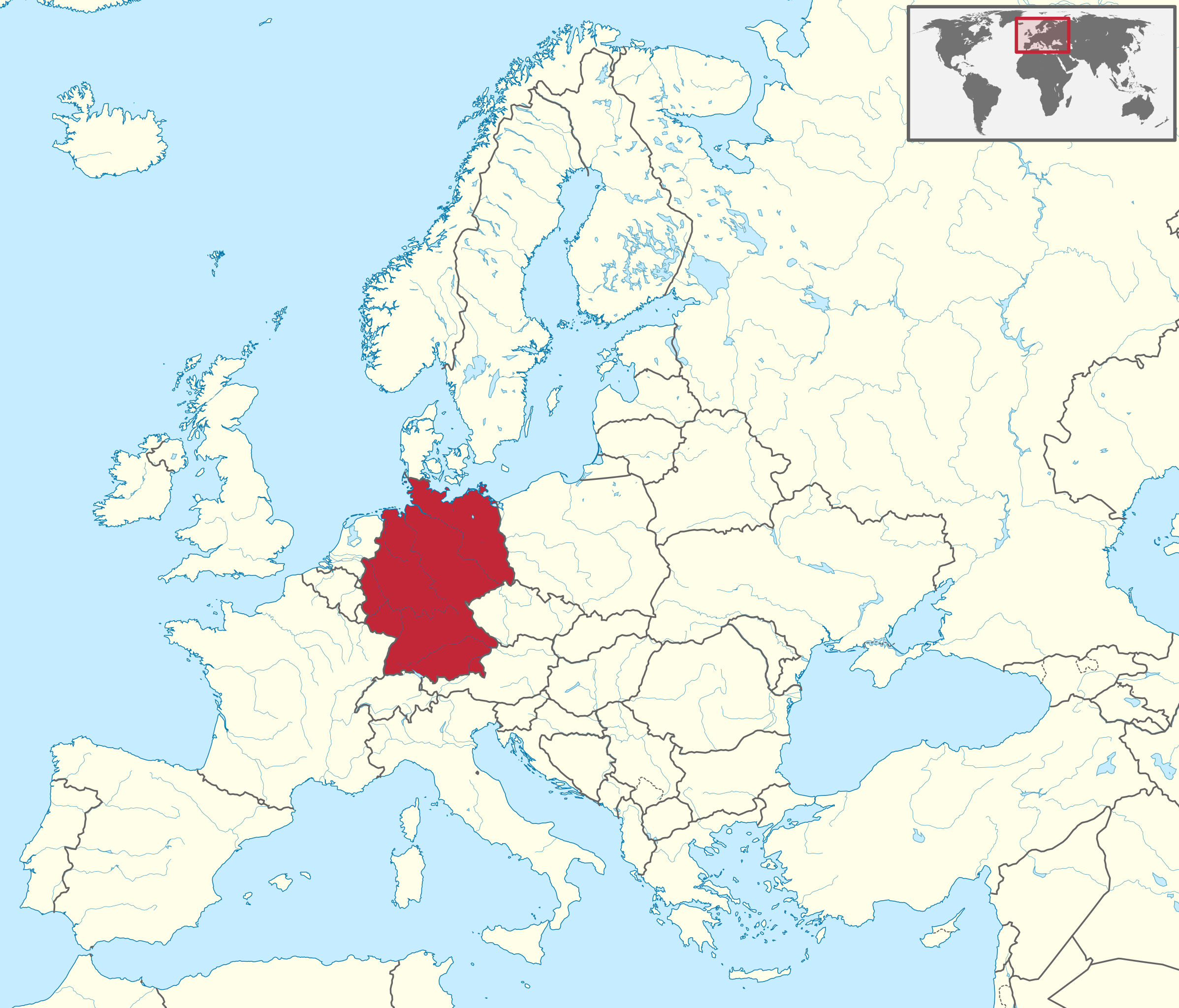 Where is Germany in Europe and time zone