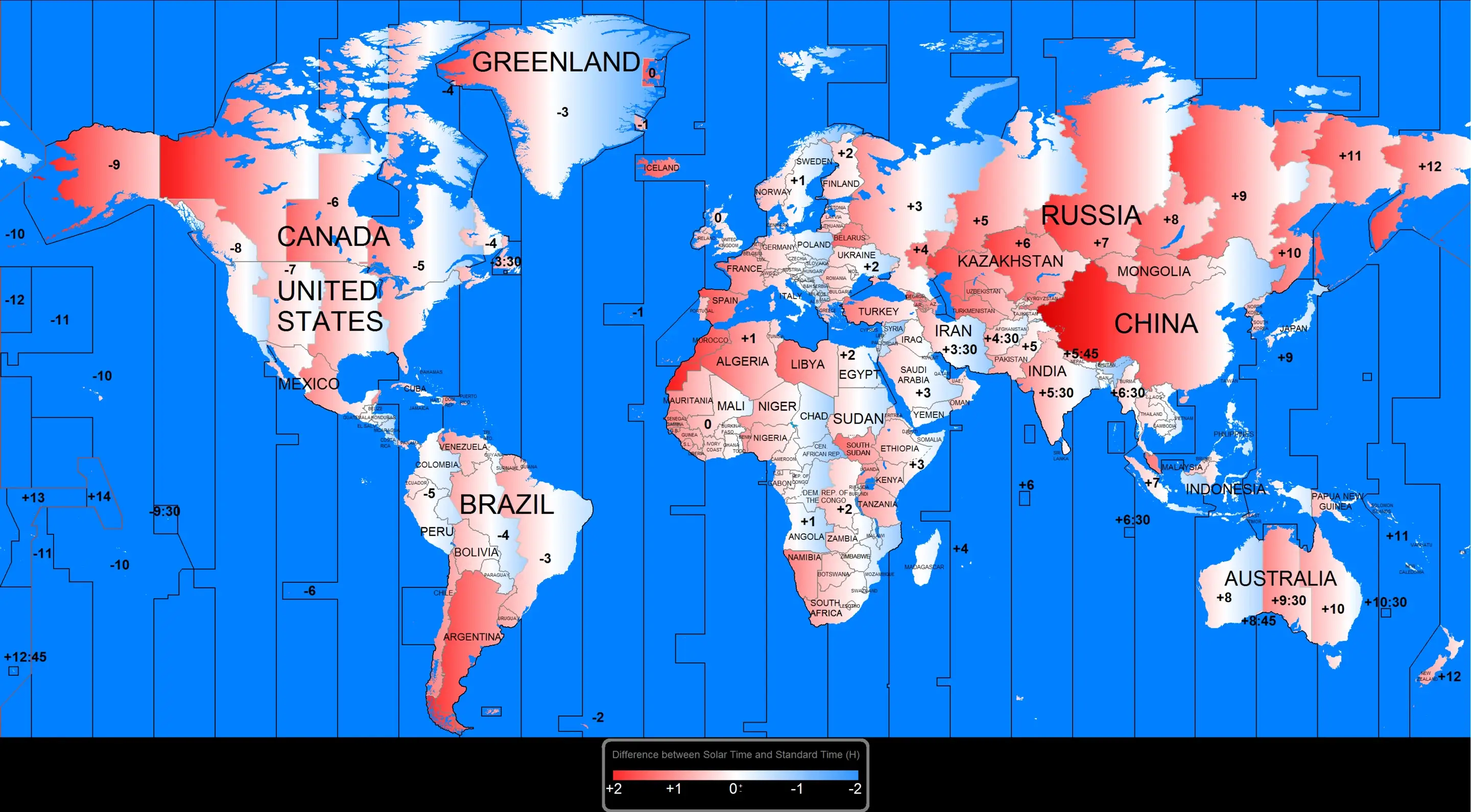 World time zone map with Germany
