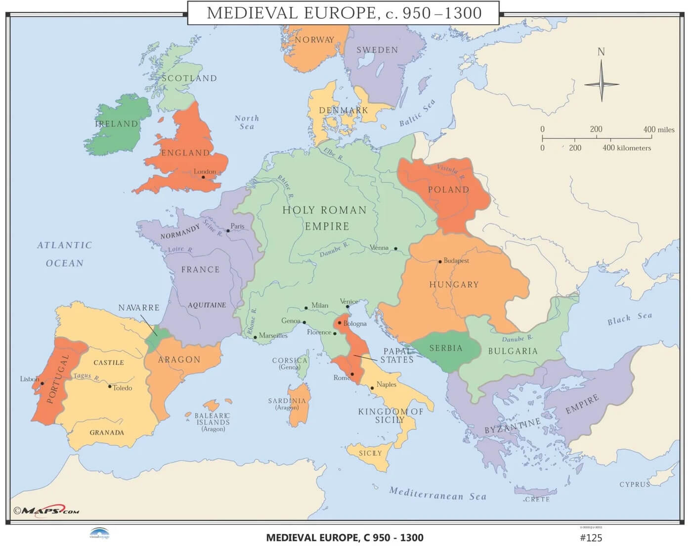 Medieval Europe map 950 1300