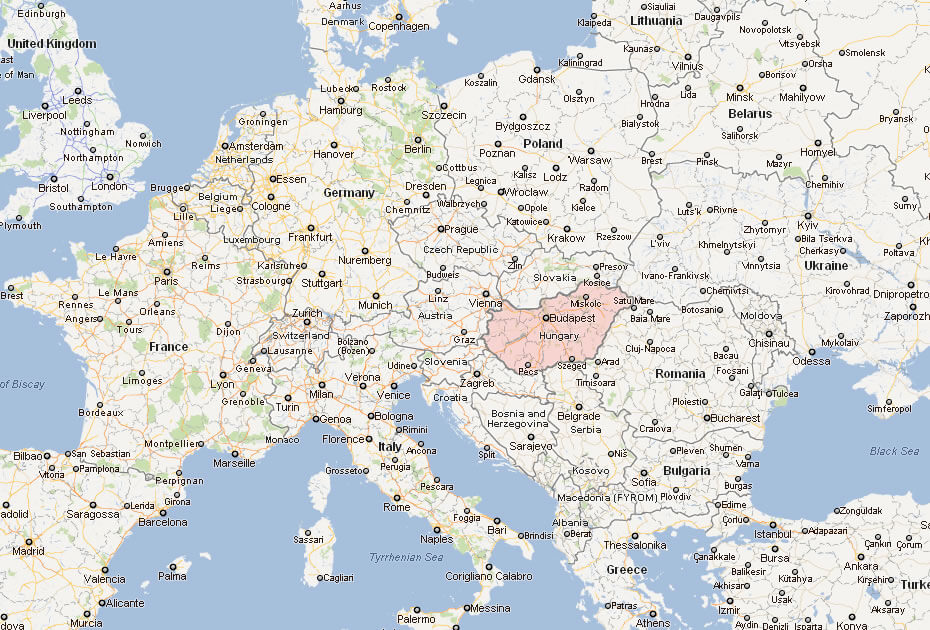Map of Hungary Europe