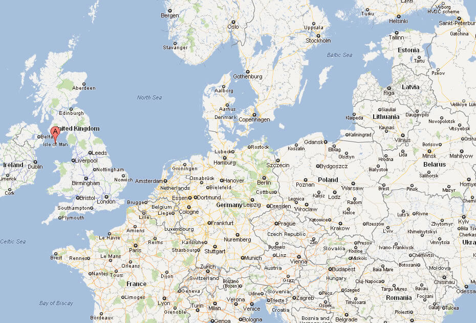Map of Isle of Man Europe