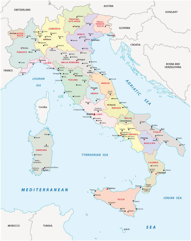 Italy administrative map