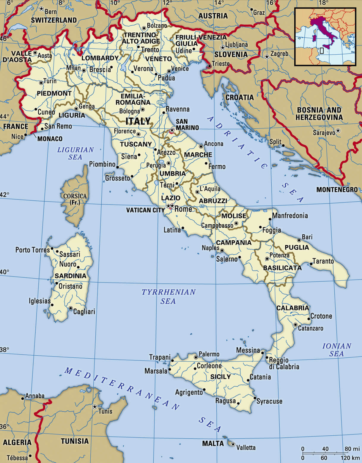 Italy Cities Map 42 Italy cities map with Sicily