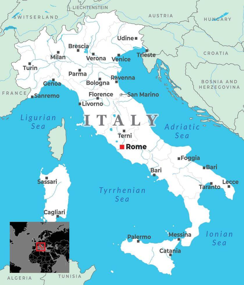 Italy largest cities map