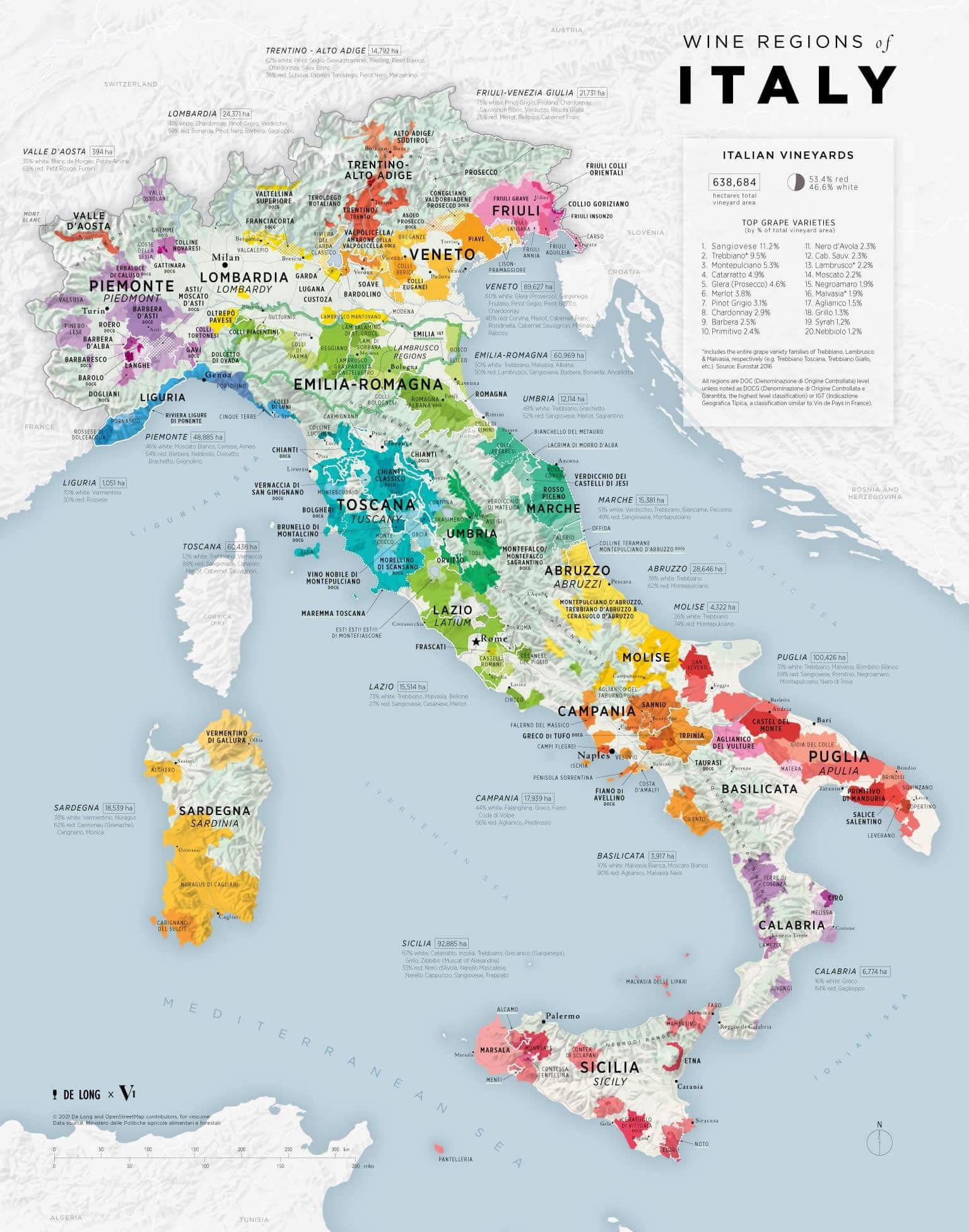 Large wine regions of Italy