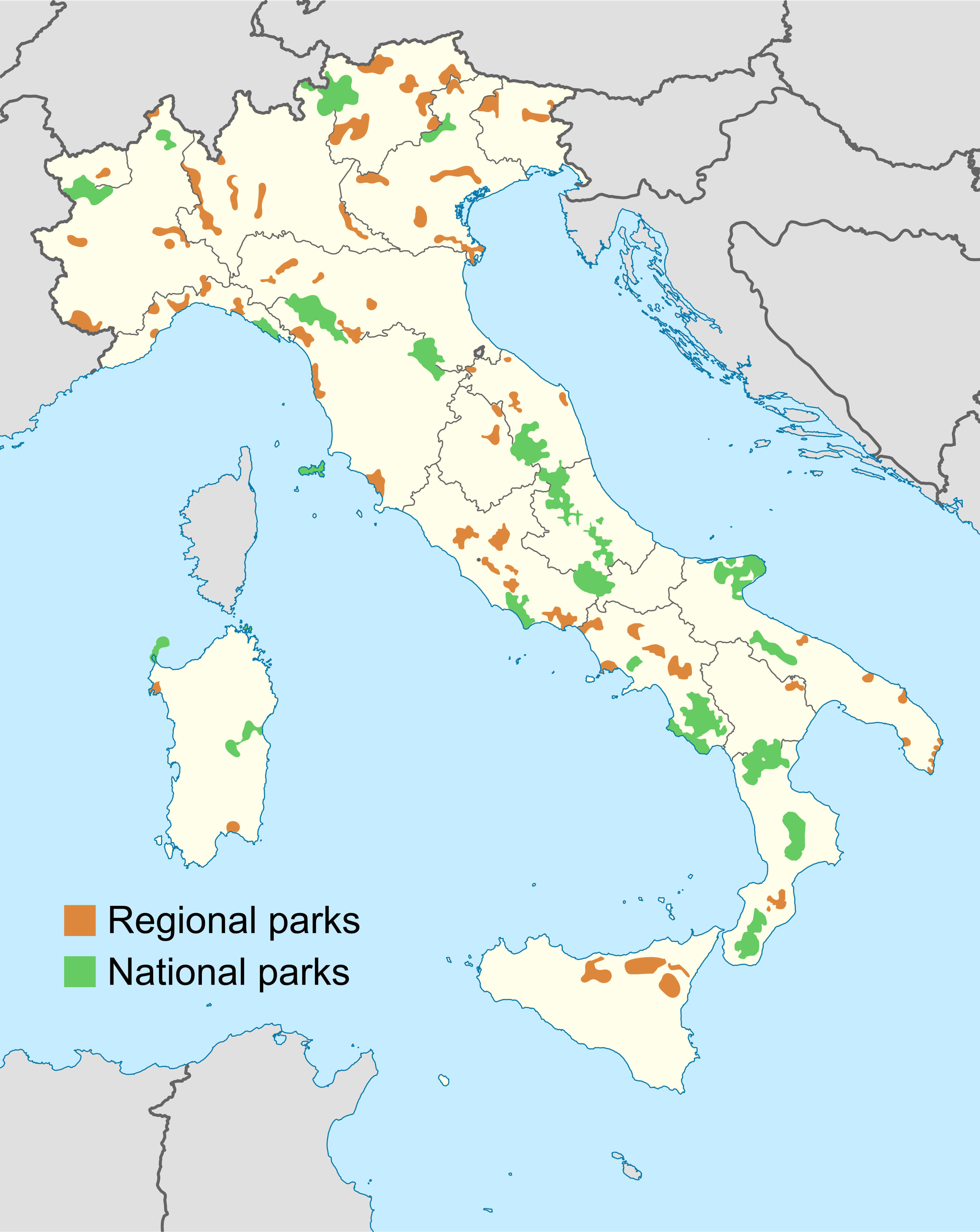 Mational and regional parks of Italy
